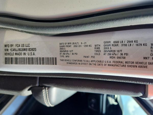 2021 JEEP GRAND CHEROKEE L LIMITED 4X2