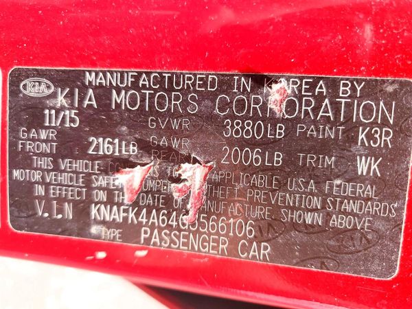 2016 KIA FORTE GL (Middle-Low Grade)