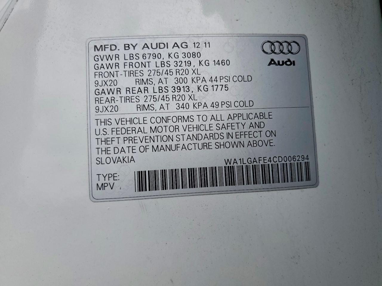 2012 AUDI Q7 Premium Plus