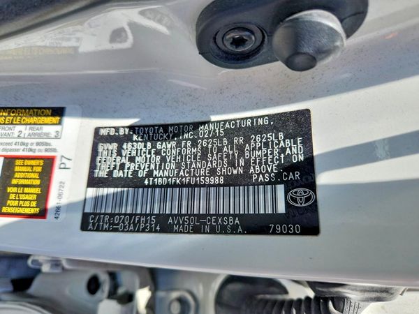 2015 TOYOTA CAMRY Hybrid — VINS