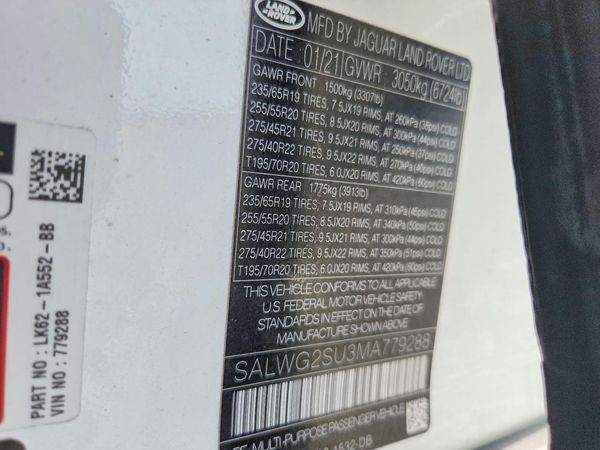 2021 LAND ROVER RANGE ROVER SPORT SE