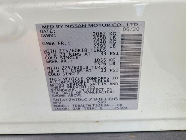 2020 NISSAN ROGUE — VINS