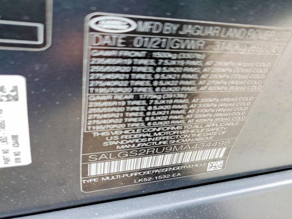 2021 LAND ROVER RANGE ROVER