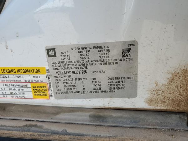 2016 CHEVROLET TRAVERSE
