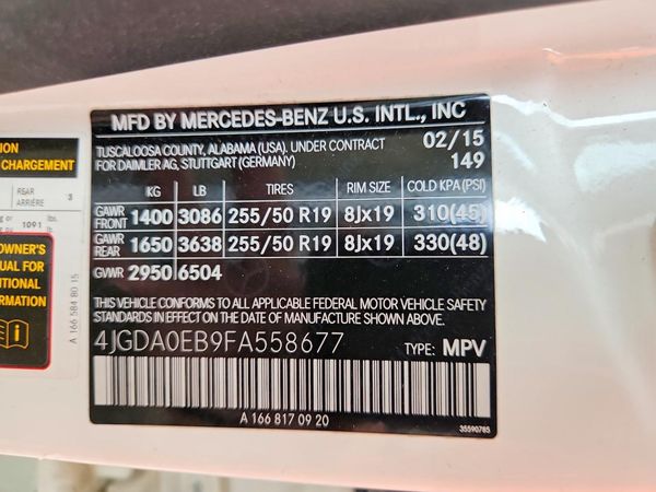 2015 MERCEDES-BENZ ML ML250 BLUETEC 4-MATIC