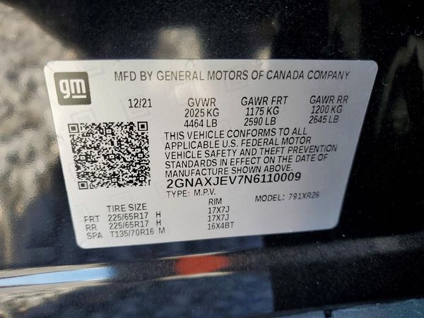 2022 CHEVROLET EQUINOX LT (2FL)