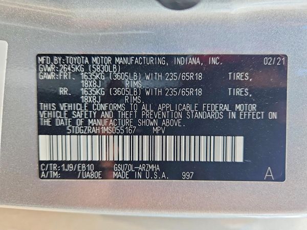2021 TOYOTA HIGHLANDER XLE