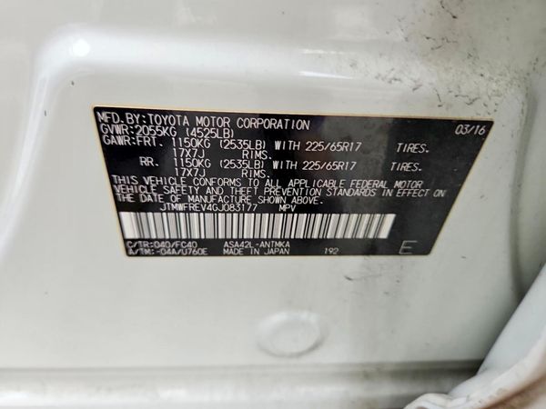 2016 TOYOTA RAV4 XLE (M Grade)