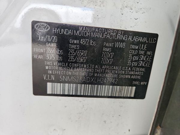 2020 HYUNDAI SANTA FE SE