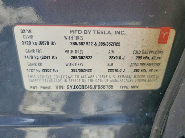2018 TESLA MODEL X