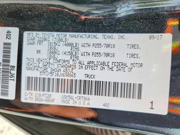 2018 TOYOTA TUNDRA SR/SR5