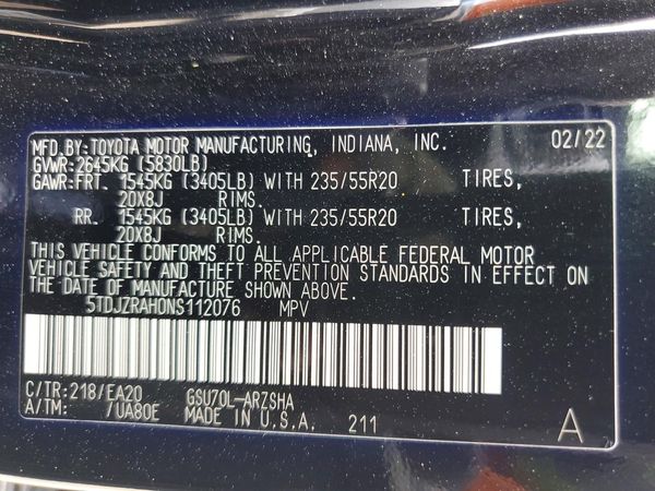 2022 TOYOTA HIGHLANDER XSE