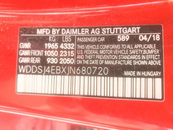2018 MERCEDES-BENZ CLA CLA250