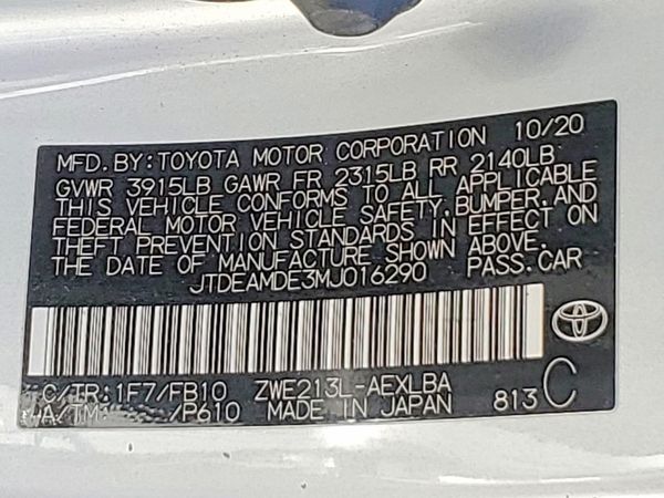 2021 TOYOTA COROLLA