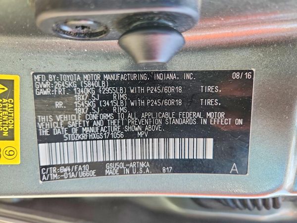 2016 TOYOTA HIGHLANDER Base/Hybrid