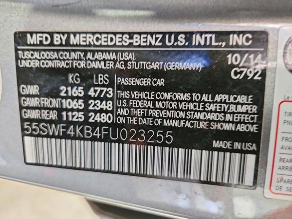 2015 MERCEDES-BENZ C 4-MATIC