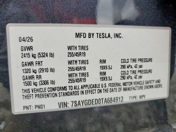2026 TESLA MODEL Y