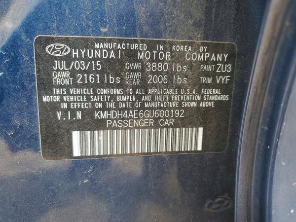 2016 HYUNDAI ELANTRA