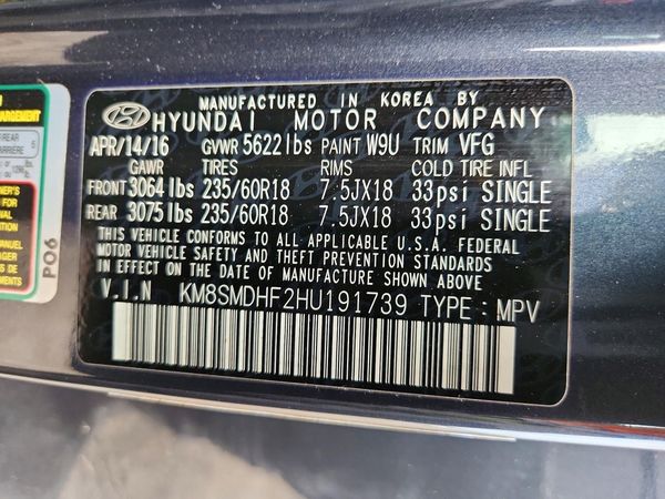 2017 HYUNDAI SANTA FE GI