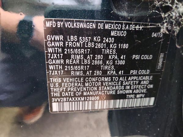 2019 VOLKSWAGEN TIGUAN