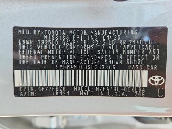 2025 TOYOTA COROLLA LE