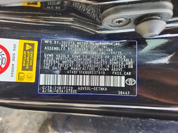 2016 TOYOTA CAMRY