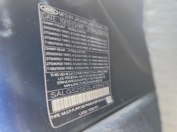 2020 LAND ROVER RANGE ROVER