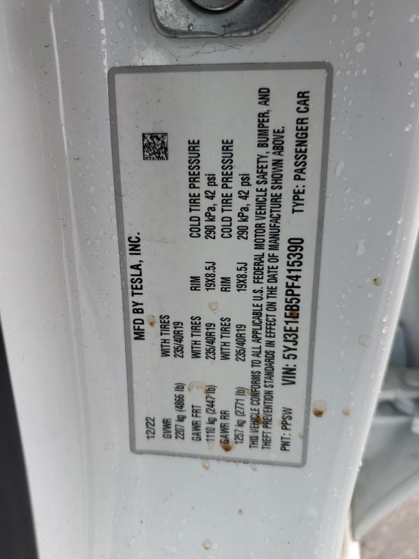 2023 TESLA MODEL 3