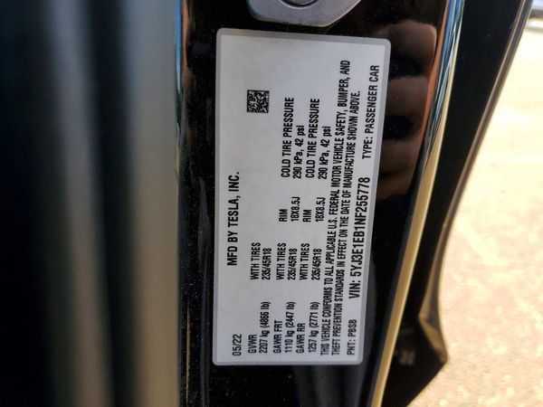 2022 TESLA MODEL 3