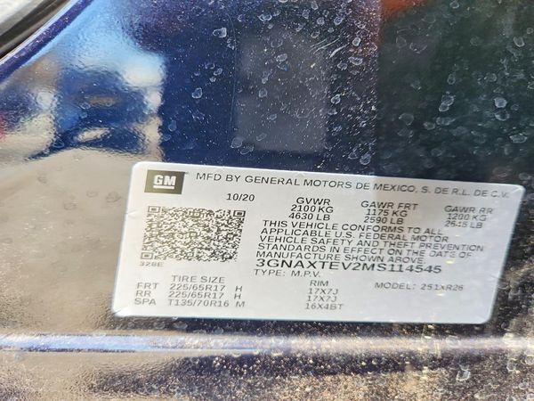 2021 CHEVROLET EQUINOX LT (2FL)