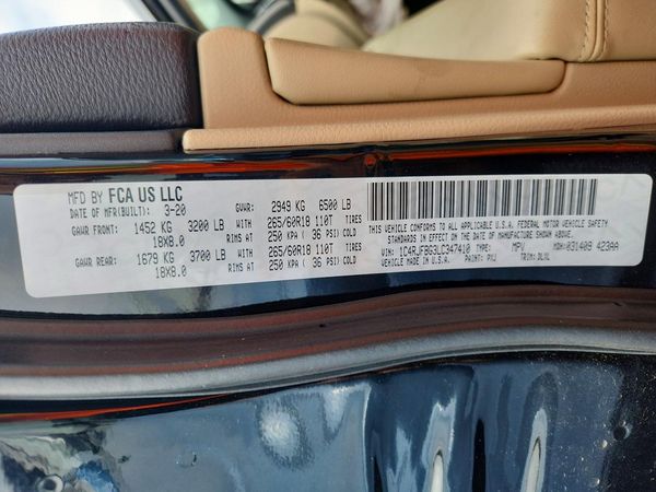 2020 JEEP GRAND CHEROKEE LIMITED 4X4