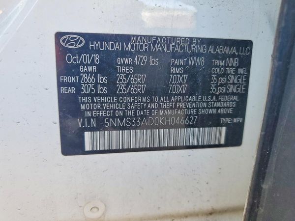 2019 HYUNDAI SANTA FE SEL, SEL Plus