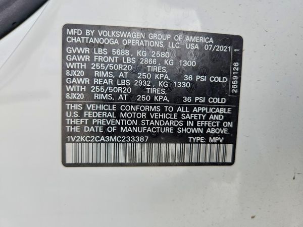 2021 VOLKSWAGEN ATLAS CROSS SPORT 4Motion SE