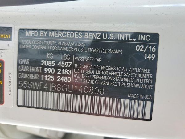2016 MERCEDES-BENZ C C300
