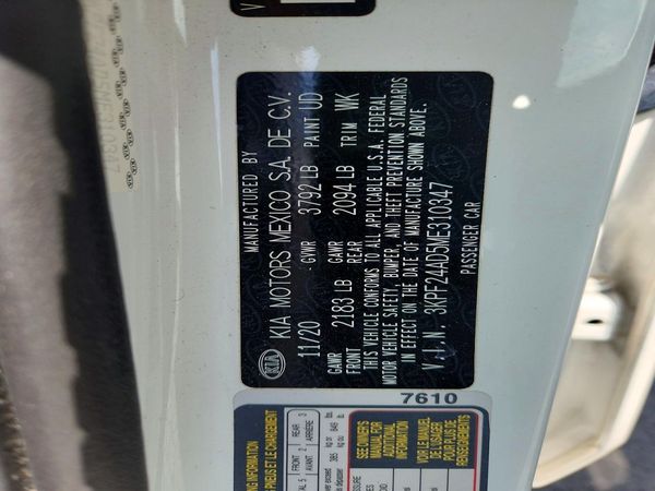 2021 KIA FORTE FE, LXS
