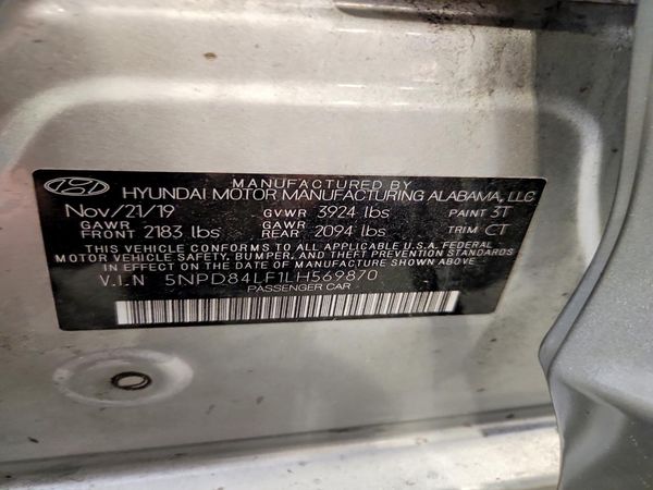 2020 HYUNDAI ELANTRA — VINS