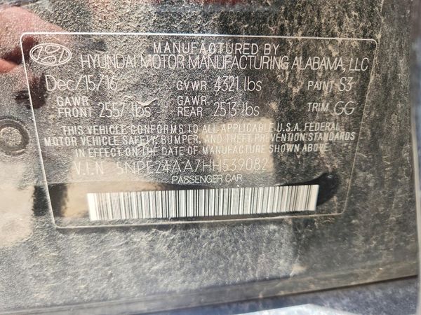 2017 HYUNDAI SONATA SE, Eco