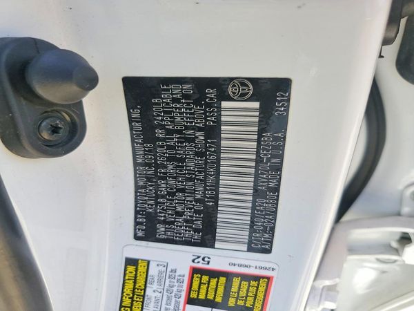 2019 TOYOTA CAMRY L/LE/SE/XLE