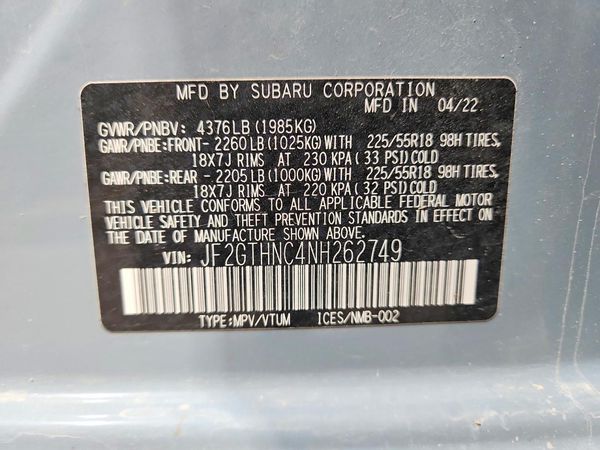 2022 SUBARU CROSSTREK
