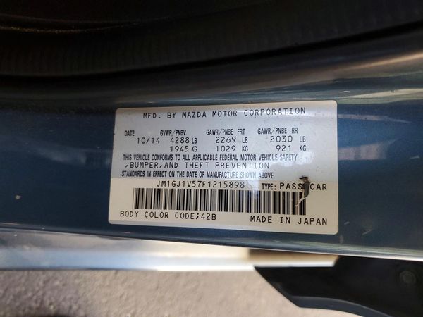 2015 MAZDA 6 Touring/GS