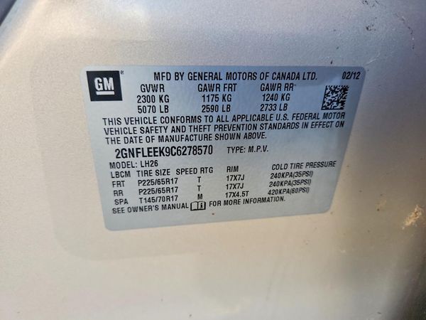 2012 CHEVROLET EQUINOX 1LT