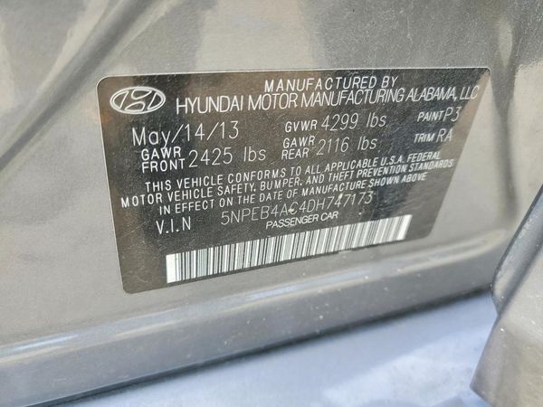 2013 HYUNDAI SONATA