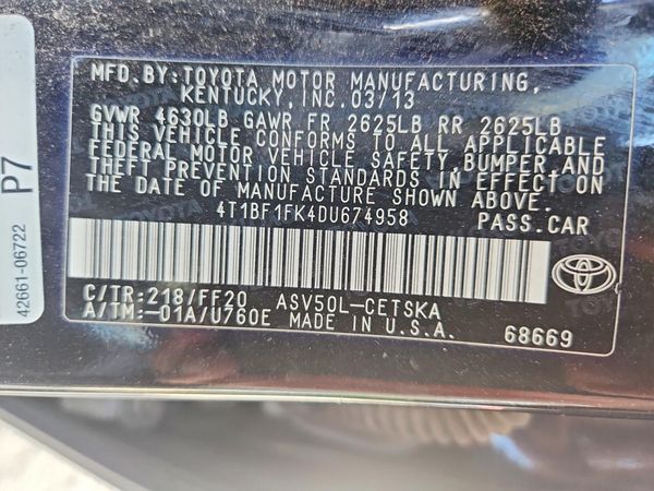 2013 TOYOTA CAMRY