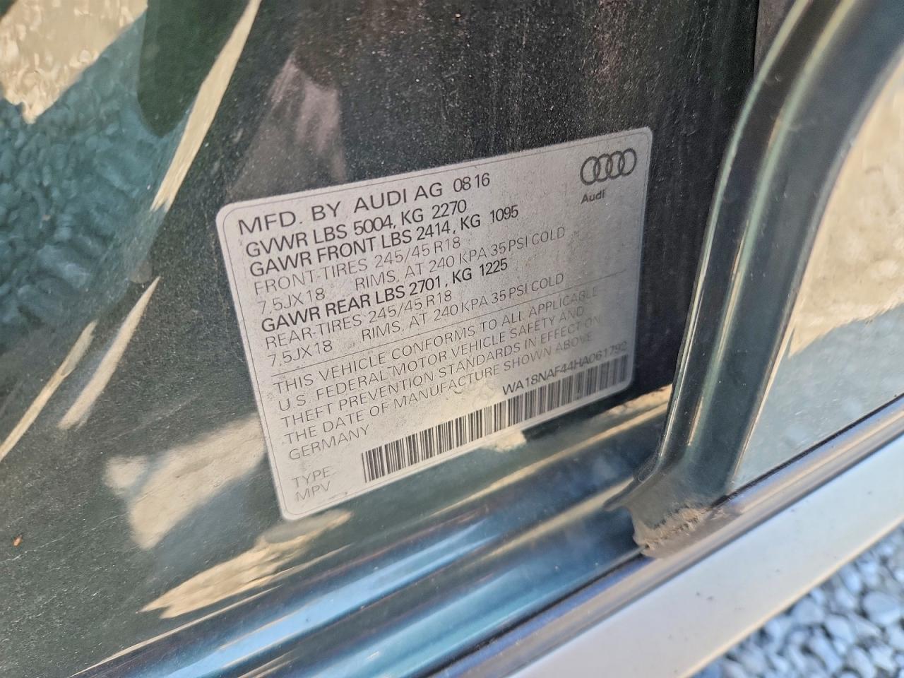 2017 AUDI A4 ALLROAD Premium Plus