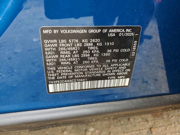2025 VOLKSWAGEN ATLAS CROSS SPORT