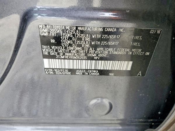 2016 TOYOTA RAV4 XLE (M Grade)