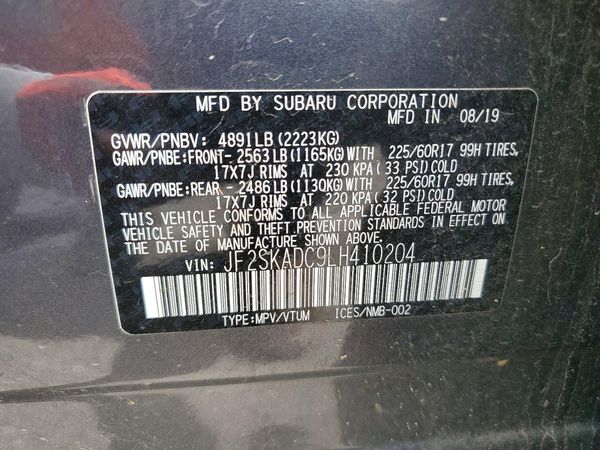 2020 SUBARU FORESTER
