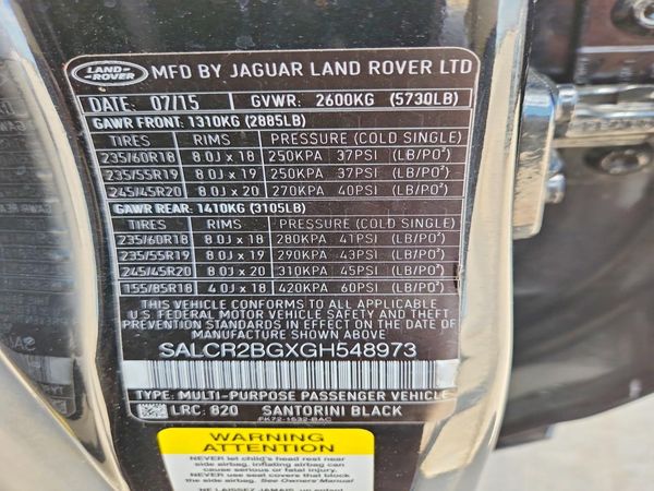 2016 LAND ROVER DISCOVERY HSE