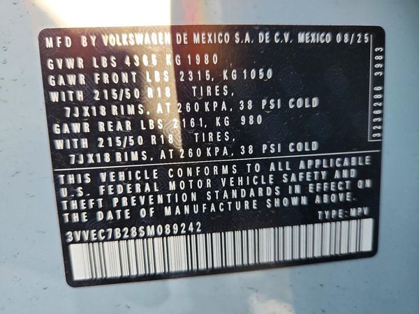 2025 VOLKSWAGEN TAOS SE
