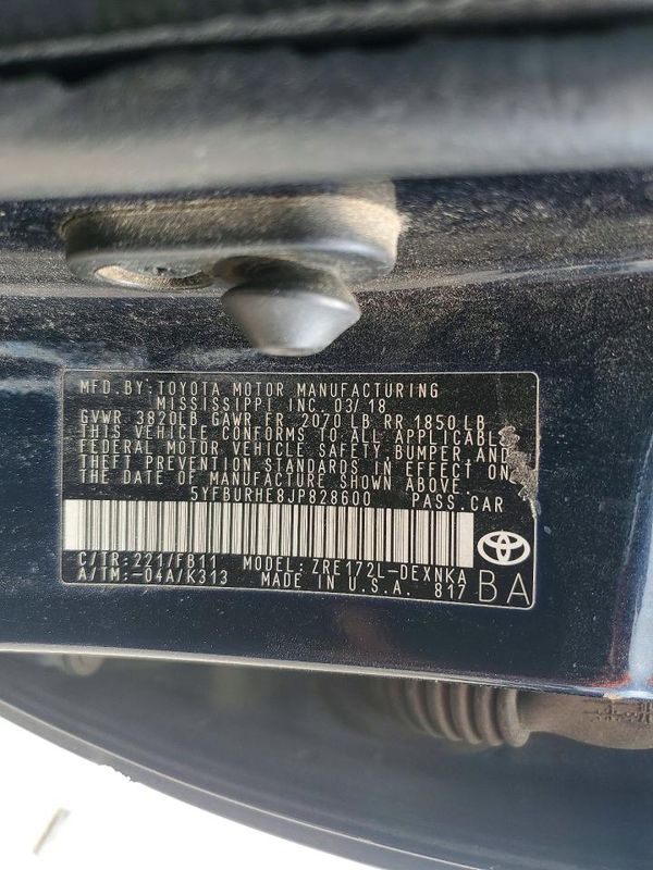 2018 TOYOTA COROLLA L/LE/SE/XLE/XSE
